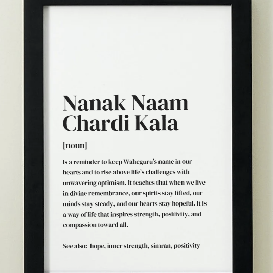 Nanak Naam Definition Art Print or Framed