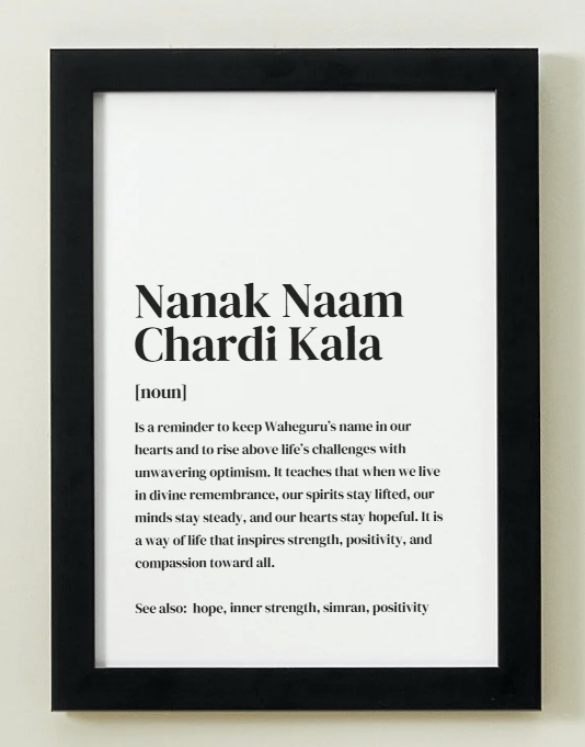 Nanak Naam Definition Art Print or Framed