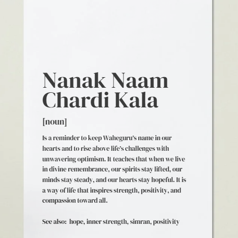 Nanak Naam Definition Art Print or Framed