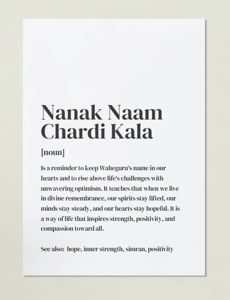 Nanak Naam Definition Art Print or Framed