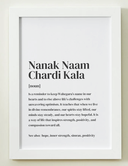 Nanak Naam Definition Art Print or Framed