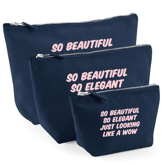 Looking Like A WoW Navy Canvas Accessory Bag