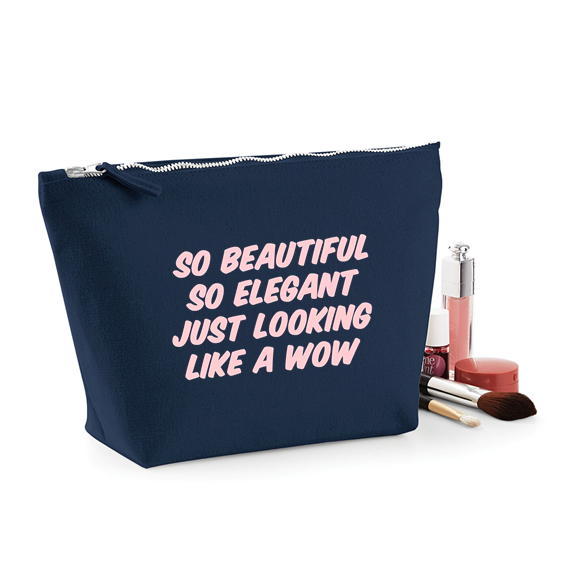 Looking Like A WoW Navy Canvas Accessory Bag