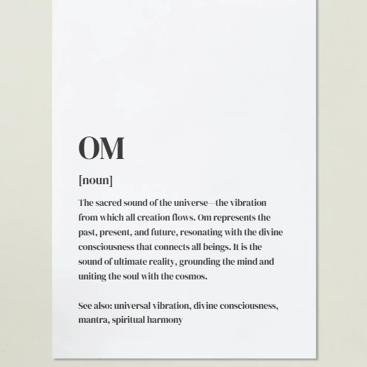 OM Definition Art Print or Framed
