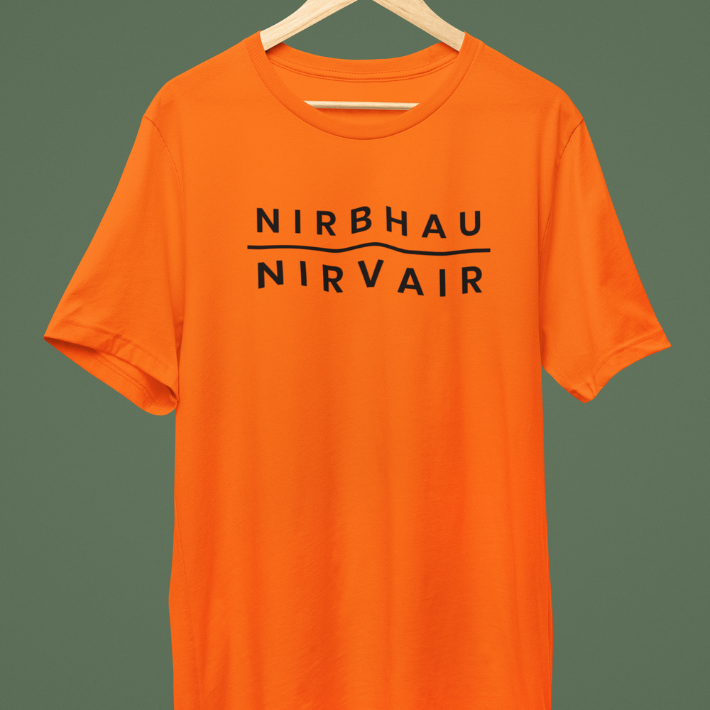 
                      
                        BASIC ESSENTIALS: Nirbhau Nirvair Unisex Tee- Various Colours
                      
                    