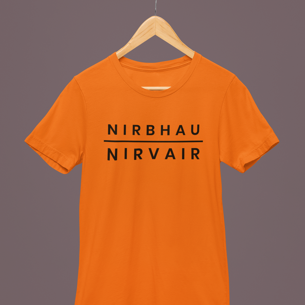 
                      
                        BASIC ESSENTIALS: Nirbhau Nirvair Unisex Tee- Various Colours
                      
                    