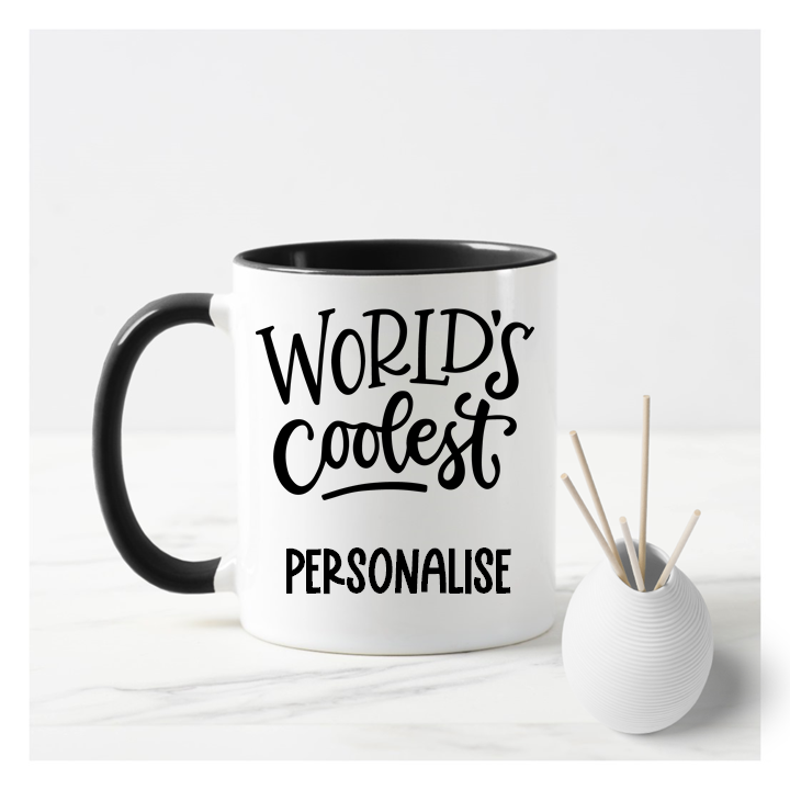 Personalise Me World's Coolest Black Name Mug