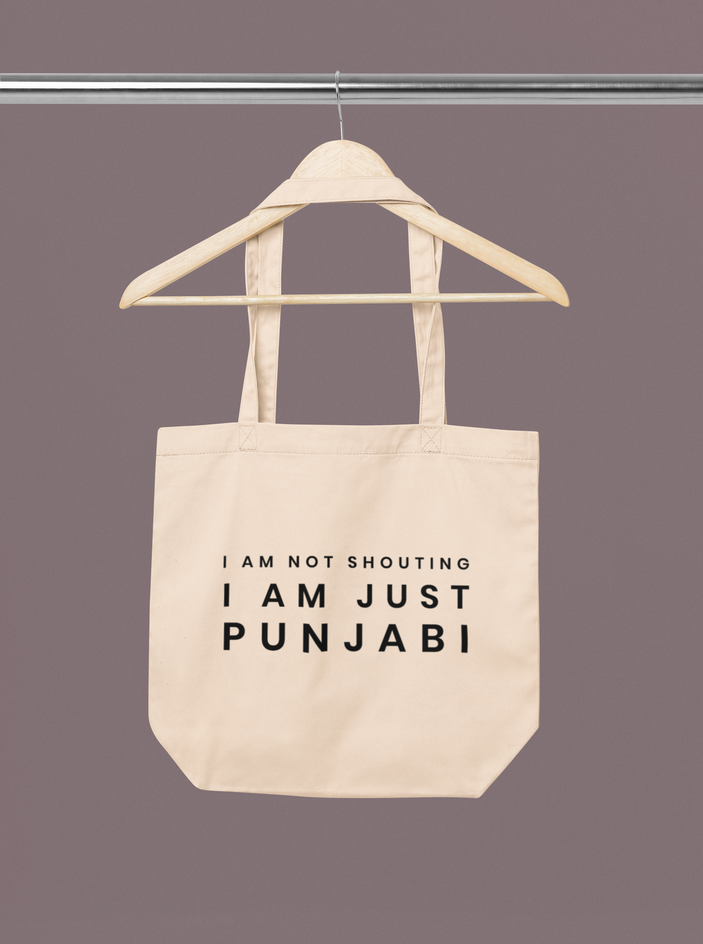 I Am Not Shouting Punjabi Large Tote Bag