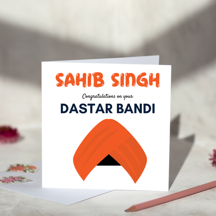 Red Dastar Bandi Ceremony Card