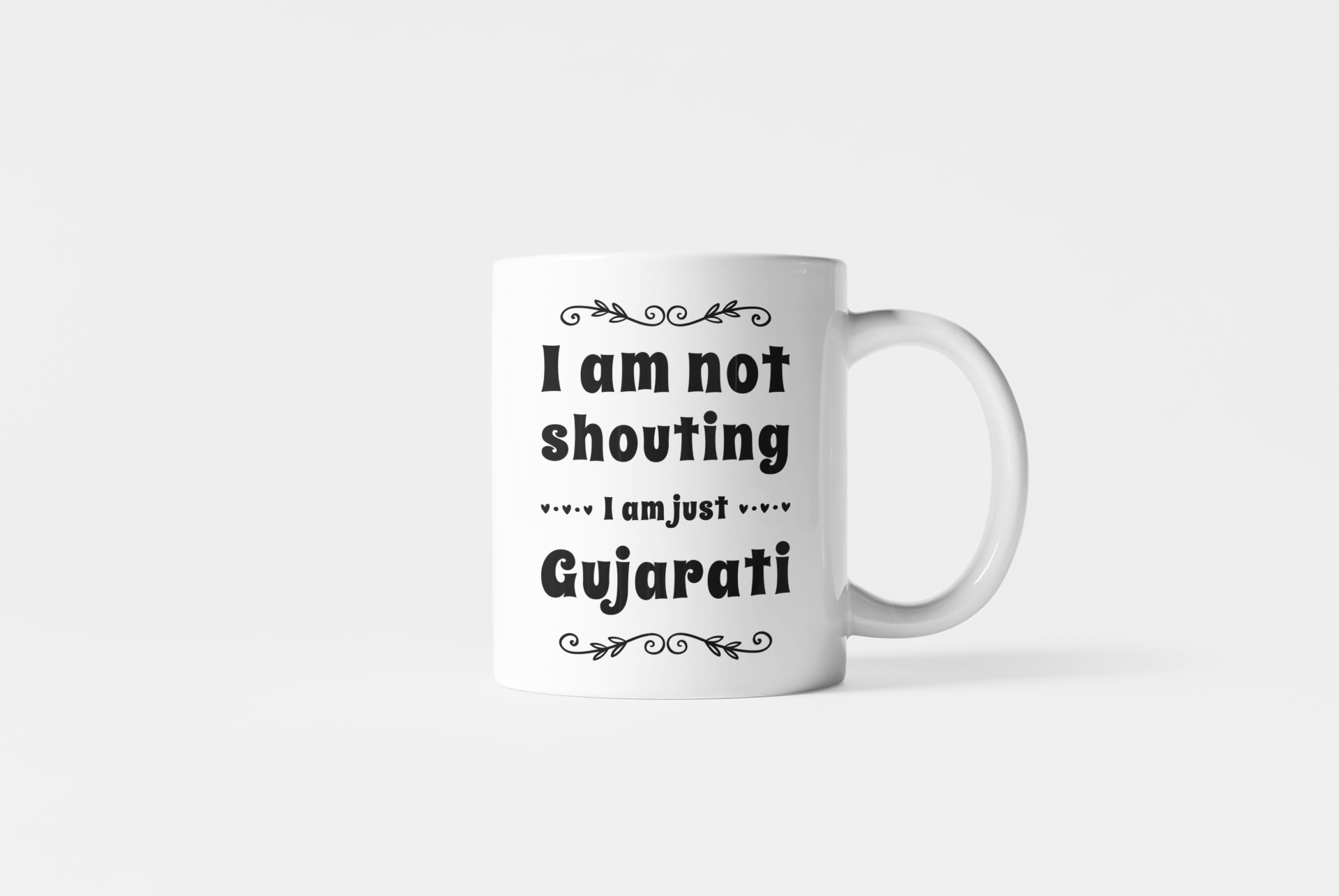 I Am Not Shouting Gujarati Mug
