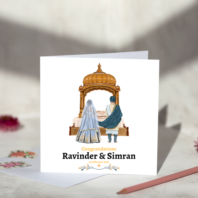 Personalised Anand Karaj Wedding Card