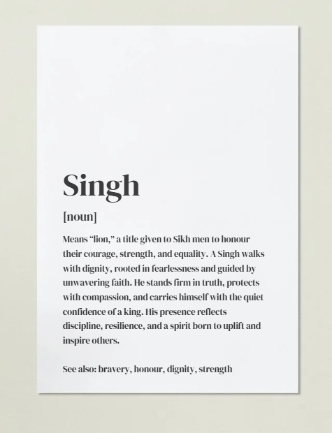 Singh Definition Art Print or Framed