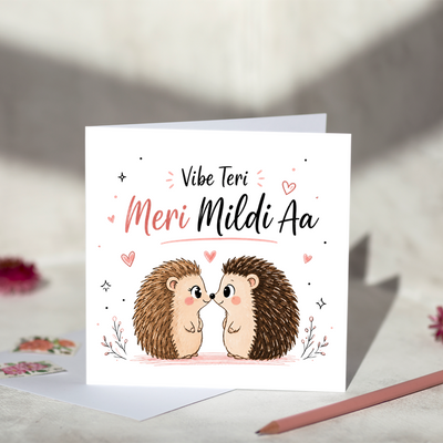 Vibe Teri Meri Mildi Aa Hedgehog Greeting Card