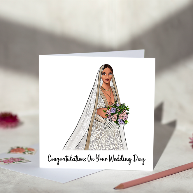 Wedding Day Bride in White Card