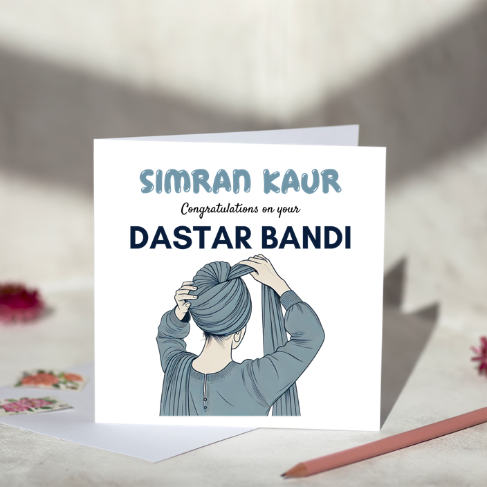 Female Dastar Bandi Celebration Card