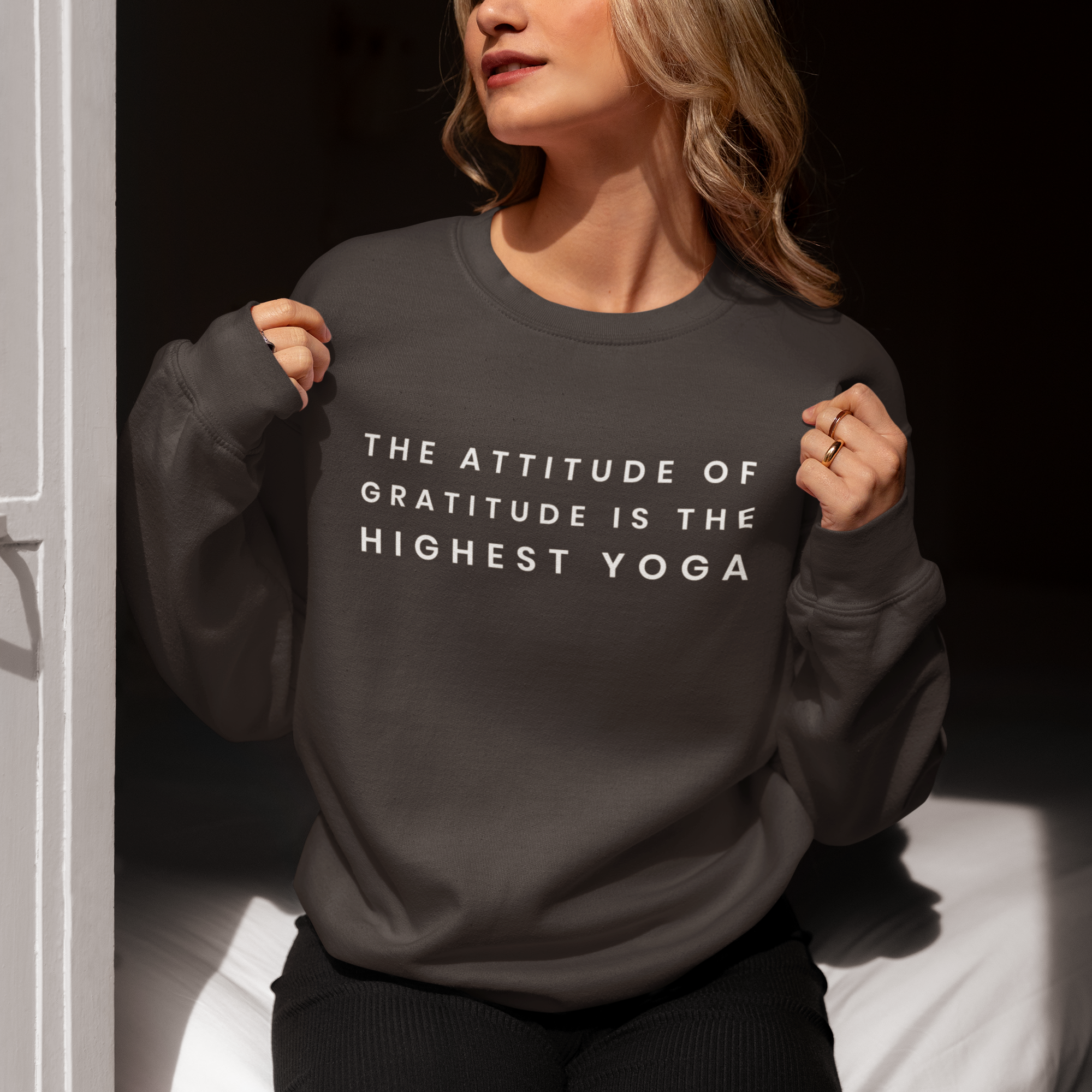 Sale Yoga Attitude Gratitude Sweatshirt