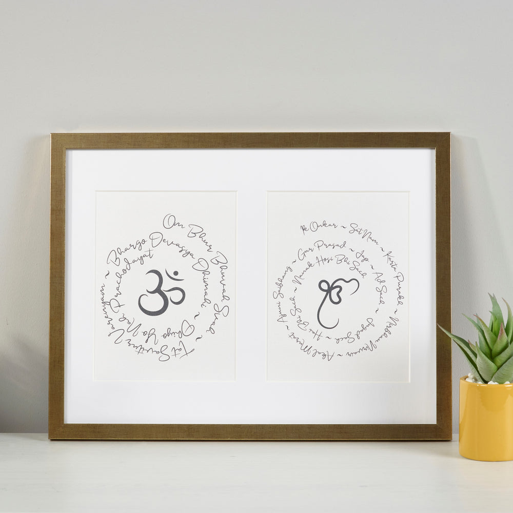 
                      
                        Circular Gayatri Mantra & Mool Mantra Two Aperture Frame
                      
                    