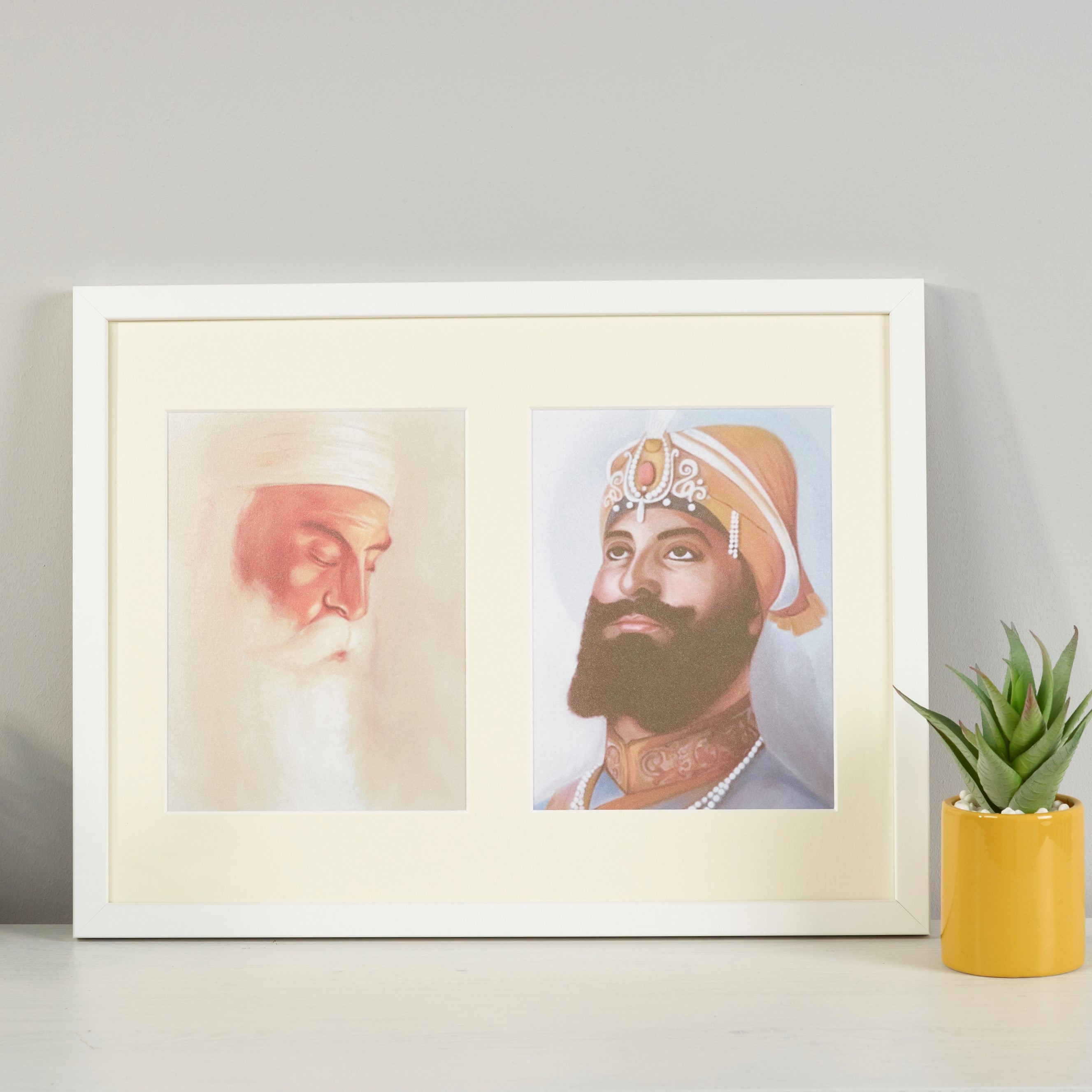 Guru Nanak Dev & Guru Gobind Singh Two Aperture Frame
