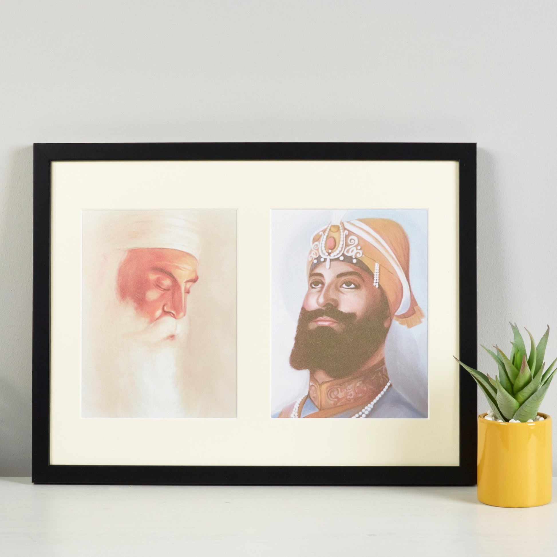 Guru Nanak Dev & Guru Gobind Singh Two Aperture Frame