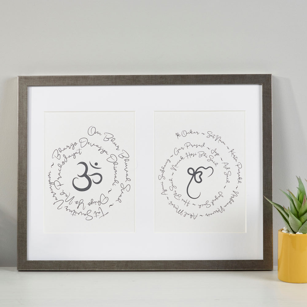 
                      
                        Circular Gayatri Mantra & Mool Mantra Two Aperture Frame
                      
                    