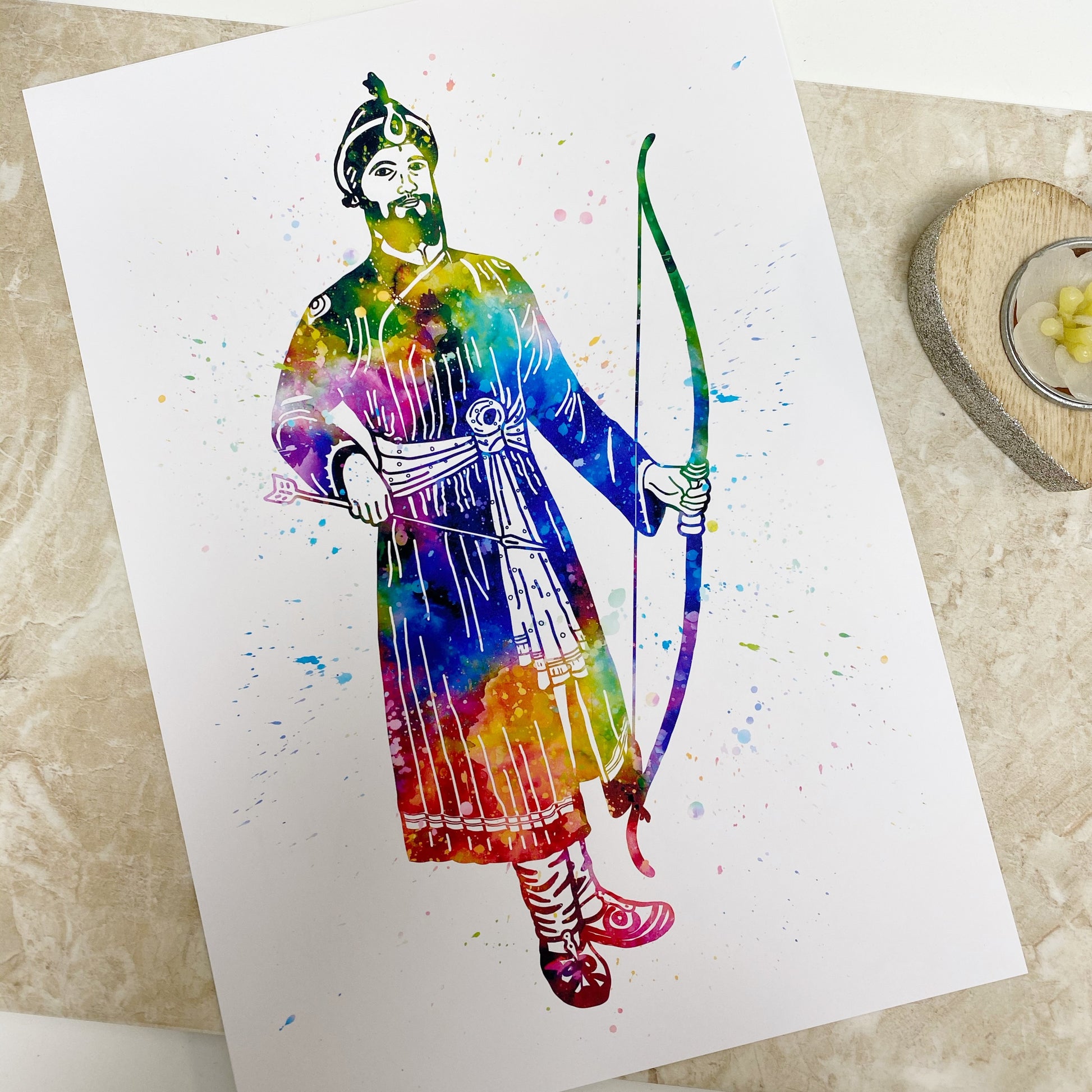 Guru Gobind Singh Watercolour Print or Framed