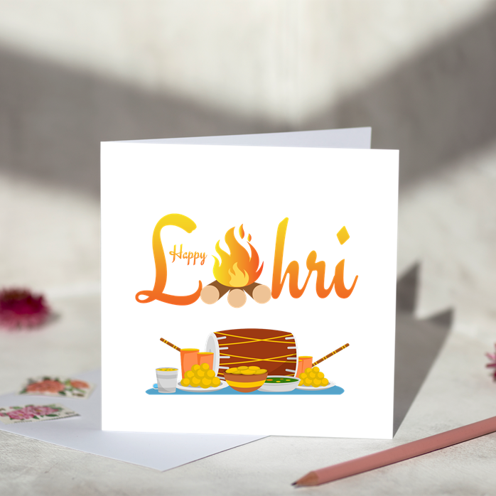 Happy Lohri Fire Greeting Card