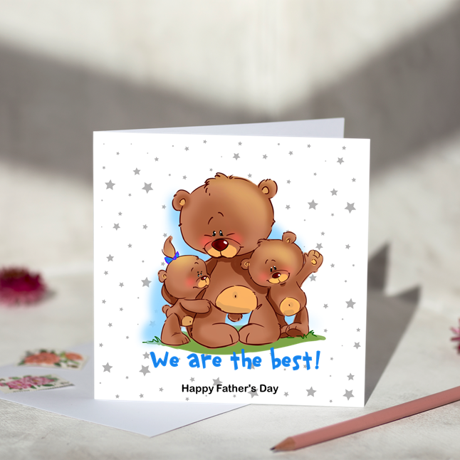 We Are The Best Bear Fathers Day Card