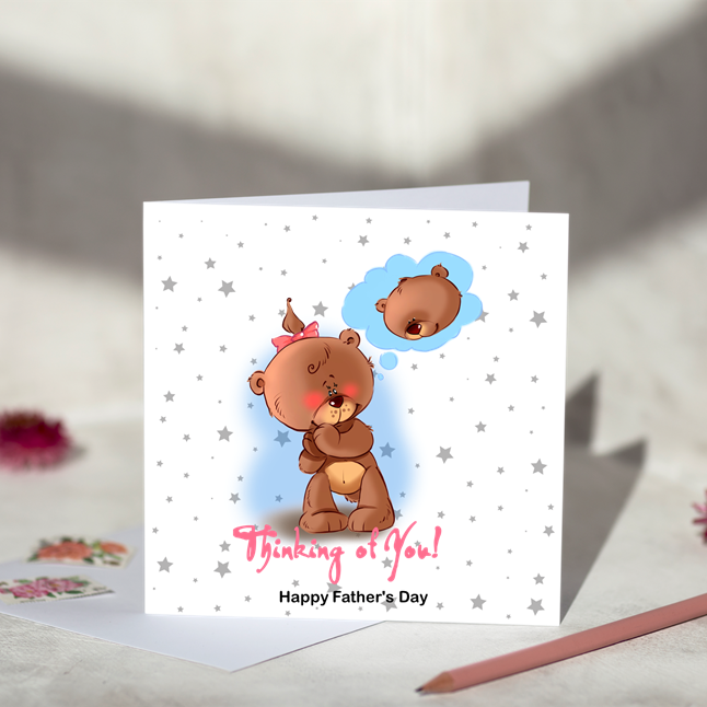 Thinking of You Bear Fathers Day Card