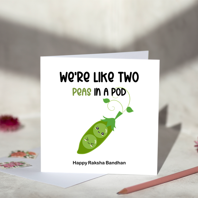 Two Peas In A Pod Rakhi Greeting Card