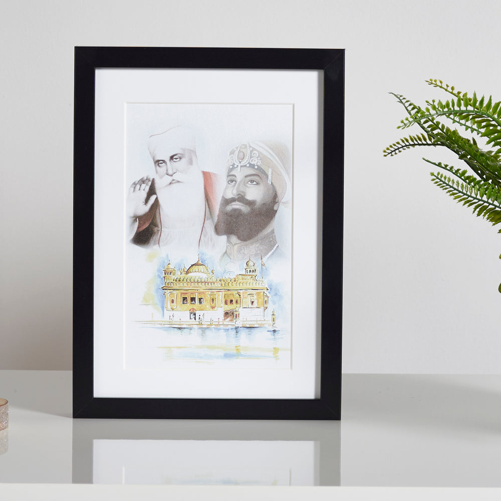 Guru Nanak, Guru Gobind and Golden Temple