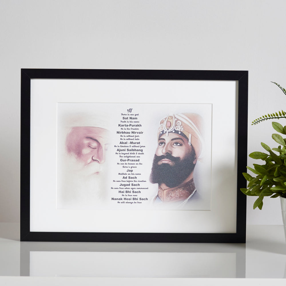 
                      
                        Guru Nanak & Guru Gobind Print Including Mool Mantar in English Including Translation
                      
                    