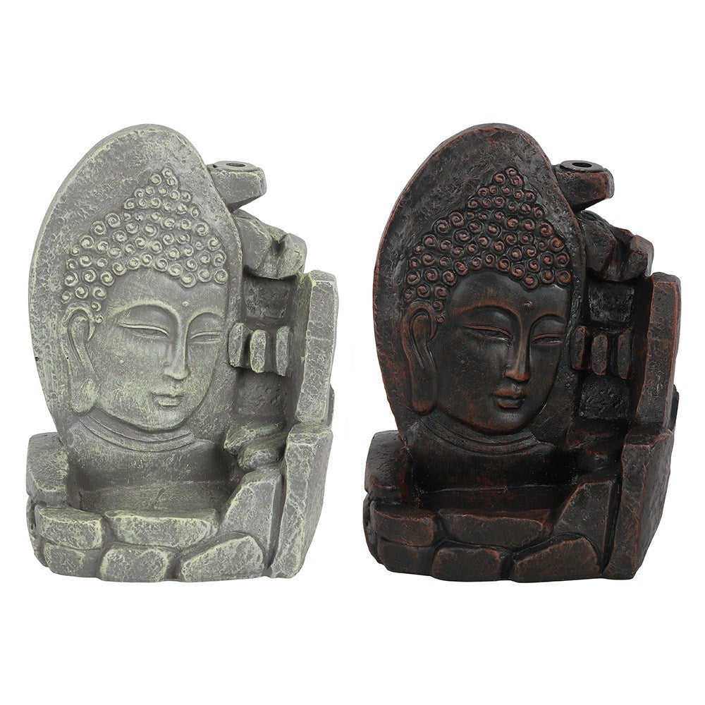 Bronze Face Buddha Backflow Incense Burner