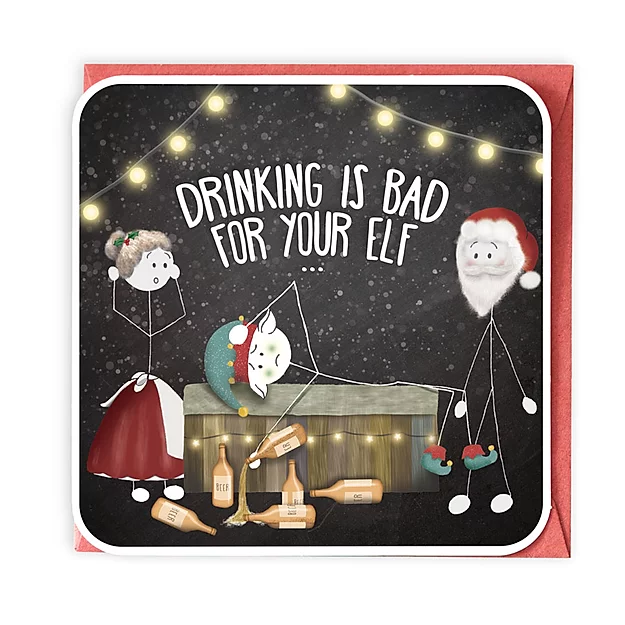 Bad For Your Elf Greeting Card