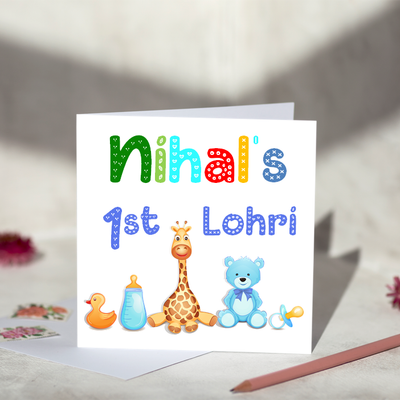 Personalised 1st Lohri Card Boys