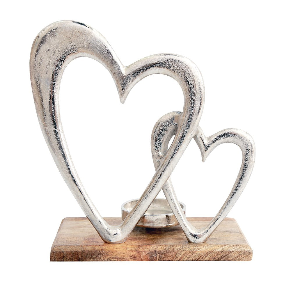 Double Heart Tea Light Holder