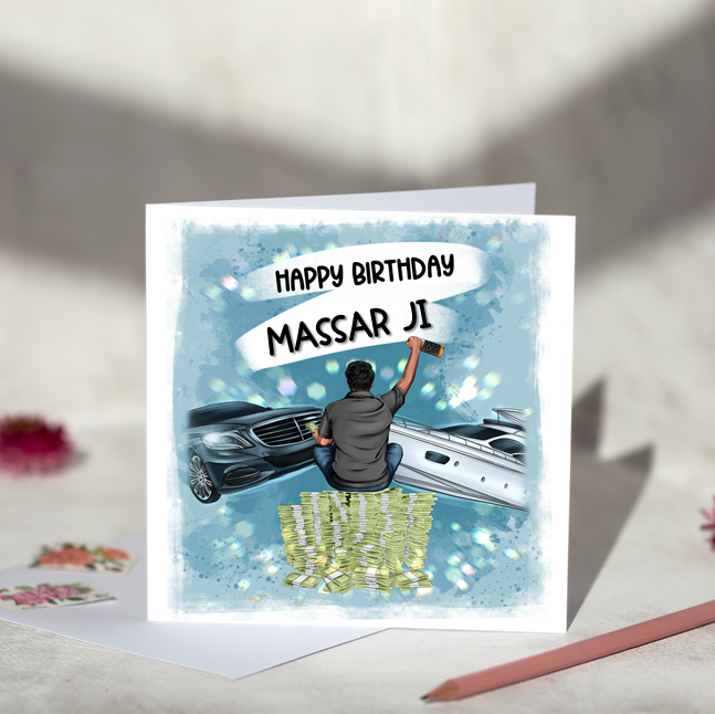 Massar Car Yacht Birthday Card