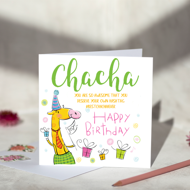 Chacha Hashtag Birthday Card