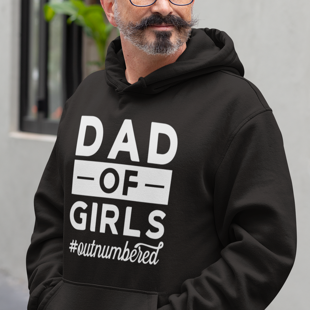 Dad of Girls Outnumbered Unisex Hoodie - Black