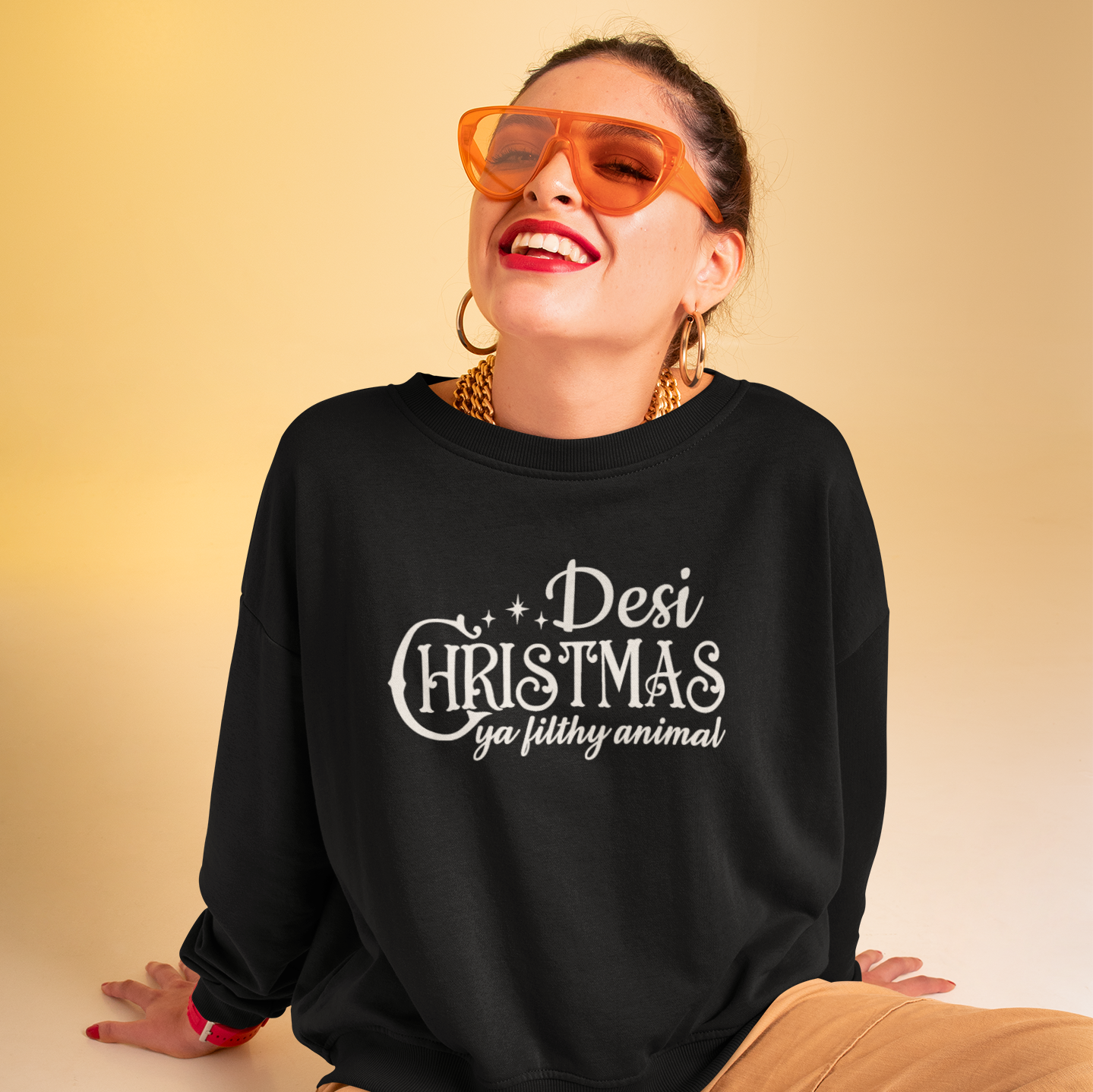 SALE Desi Christmas Filthy Animal Unisex Sweatshirt - Black XL