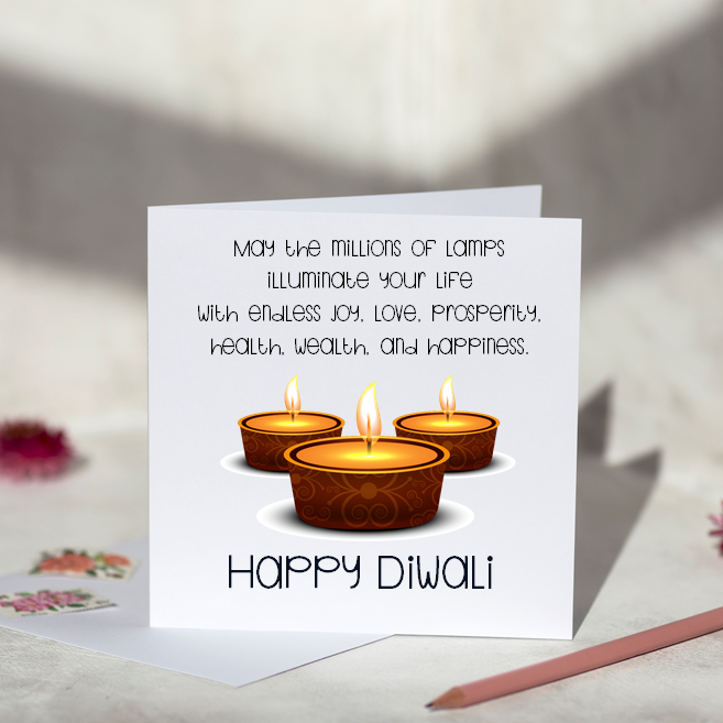 Happy Diwali Candle Greeting Card