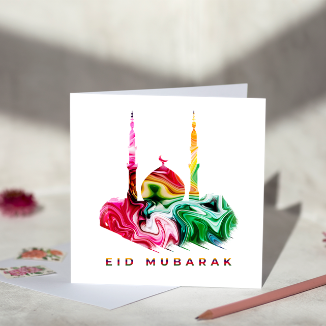 Eid Mubarak Colourful Greeting Card