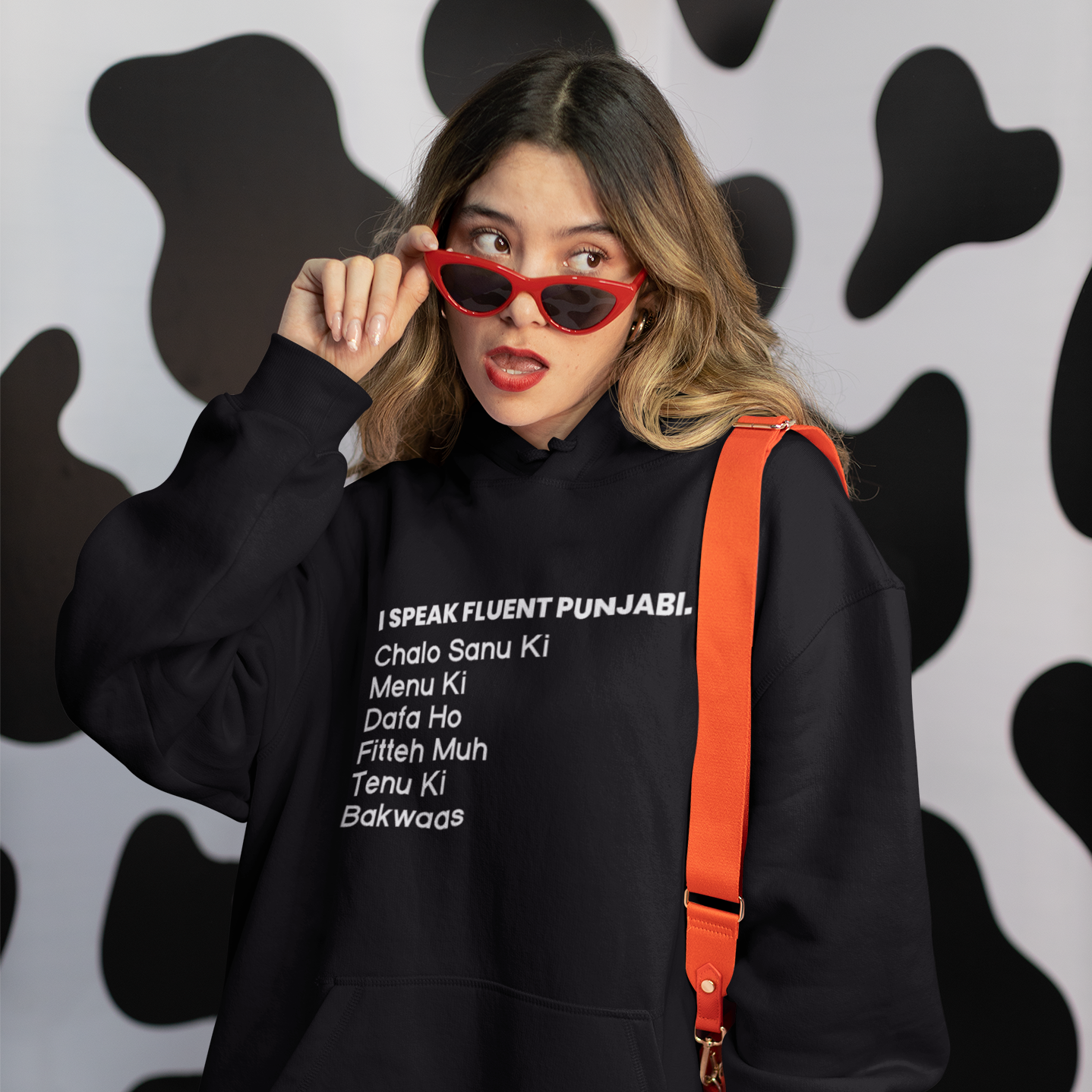 Fluent Punjabi Unisex Hoodie - Black