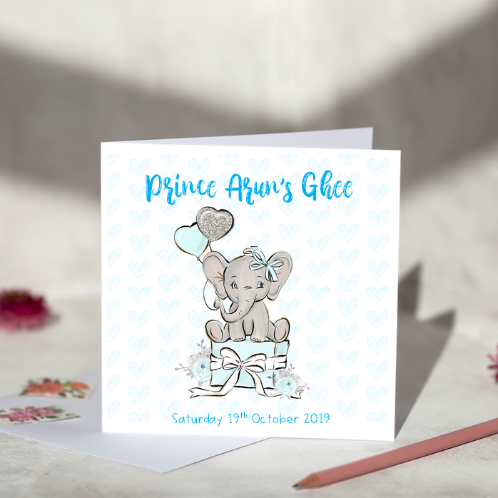 Baby Boy Ghee Ceremony Card