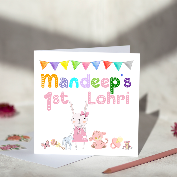 Personalised Lohri Card Girls