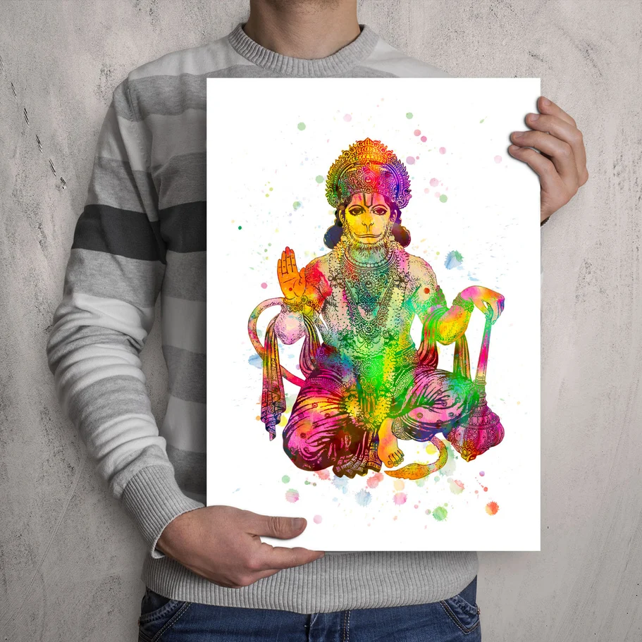 
                  
                    Hanuman Watercolour Print or Framed
                  
                