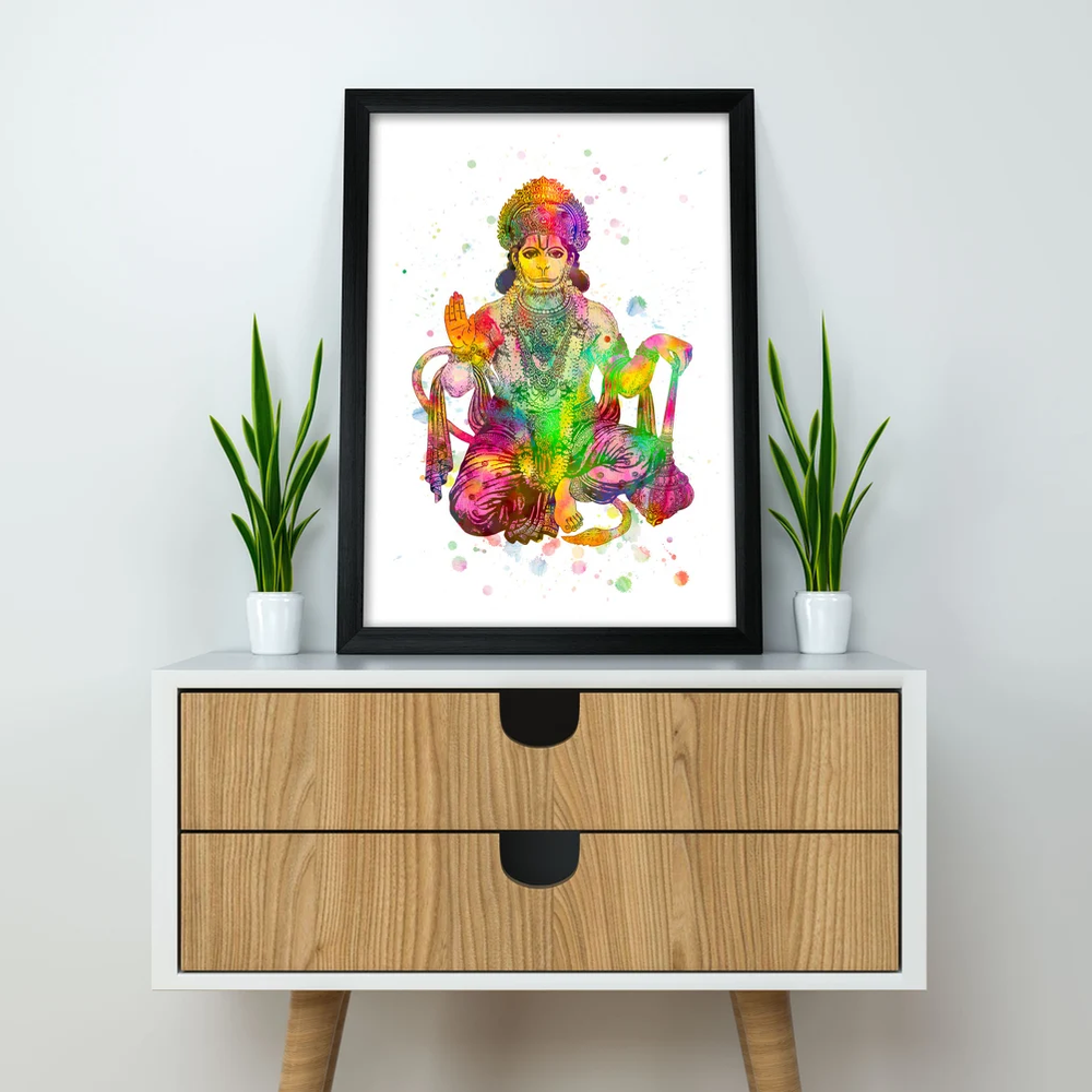 Hanuman Watercolour Print or Framed