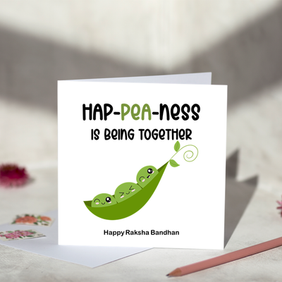 Hap Pea Ness Rakhi Greeting Card
