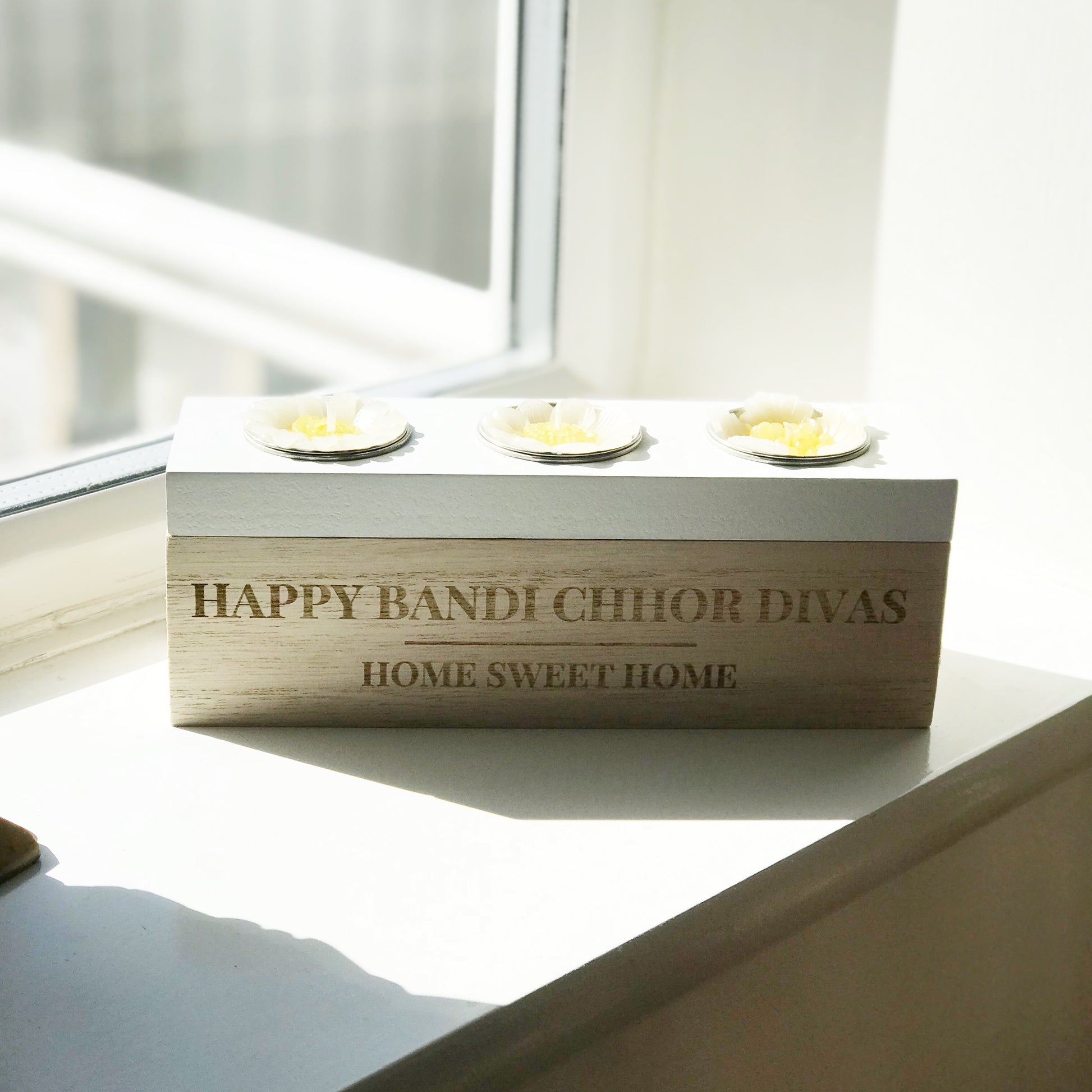 Personalised Classic Triple Tea Light Box