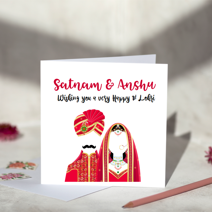 Bride and Groom Lohri Card