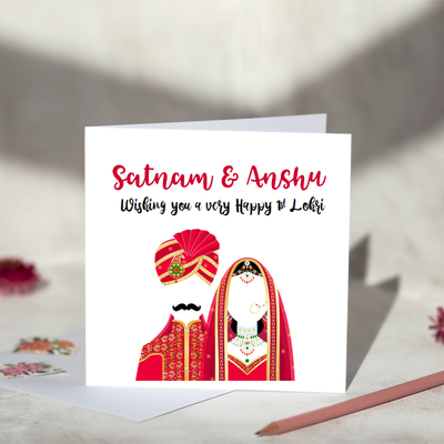 Bride and Groom Lohri Card
